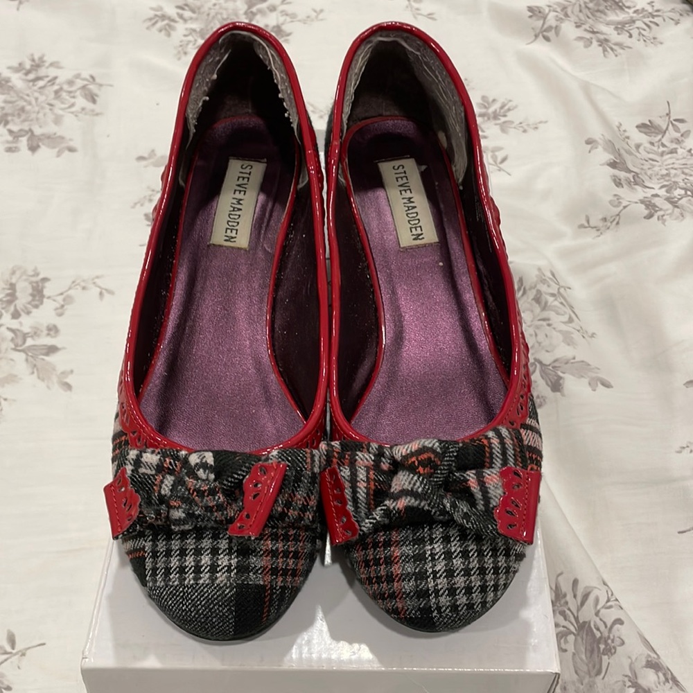 Steve Madden Red Plaid Heels